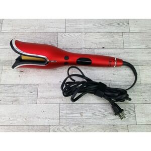 CHI Spin N Curl 1" Ceramic Rotating Curling Iron Red Tested & Working